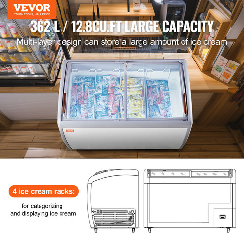 Vetrina per gelato commerciale - per,