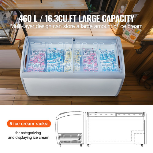 Uimoso 460l vetrina gelato - 460l,
